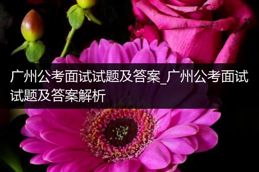 广州公考面试试题及答案_广州公考面试试题及答案解析