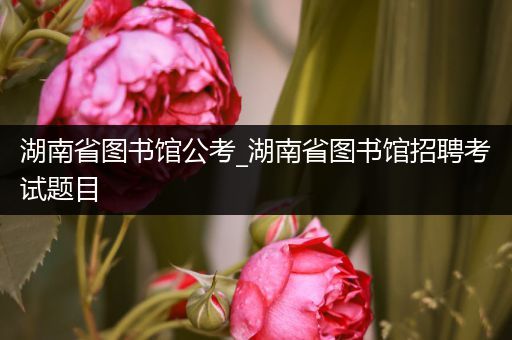 湖南省图书馆公考_湖南省图书馆招聘考试题目