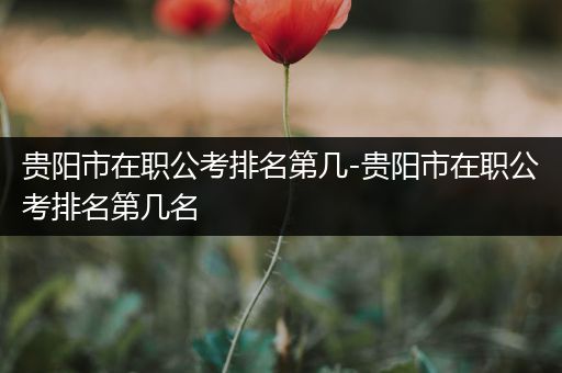 贵阳市在职公考排名第几-贵阳市在职公考排名第几名