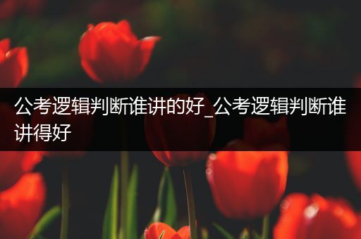 公考逻辑判断谁讲的好_公考逻辑判断谁讲得好