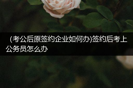 （考公后原签约企业如何办)签约后考上公务员怎么办