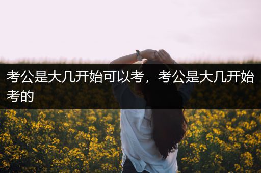 考公是大几开始可以考，考公是大几开始考的