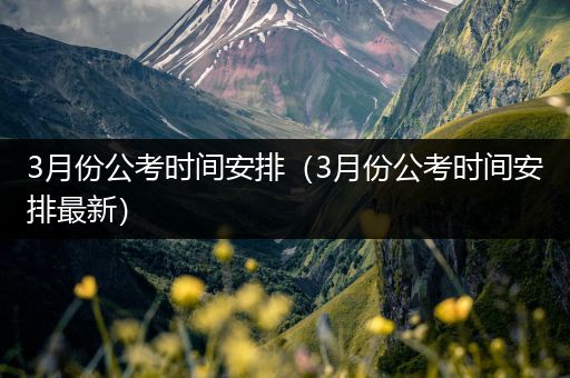 3月份公考时间安排（3月份公考时间安排最新）