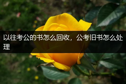 以往考公的书怎么回收，公考旧书怎么处理