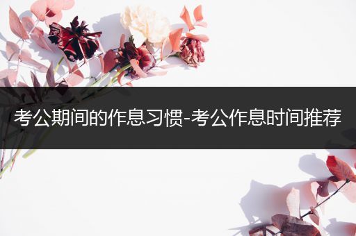 考公期间的作息习惯-考公作息时间推荐