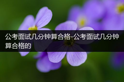 公考面试几分钟算合格-公考面试几分钟算合格的
