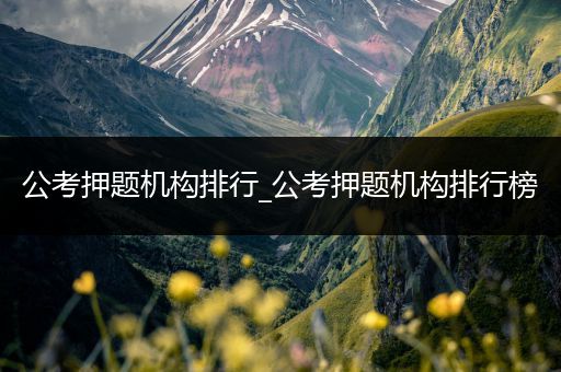 公考押题机构排行_公考押题机构排行榜
