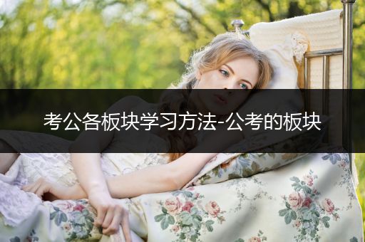 考公各板块学习方法-公考的板块