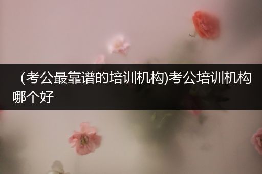 （考公最靠谱的培训机构)考公培训机构哪个好