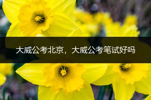 大威公考北京，大威公考笔试好吗