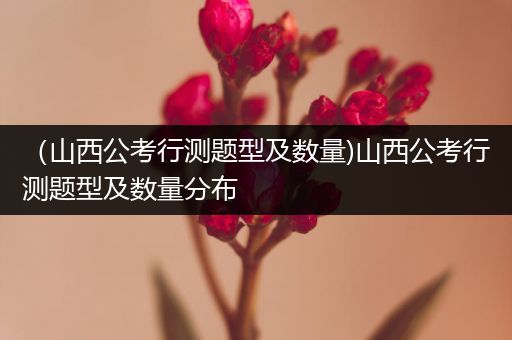 （山西公考行测题型及数量)山西公考行测题型及数量分布