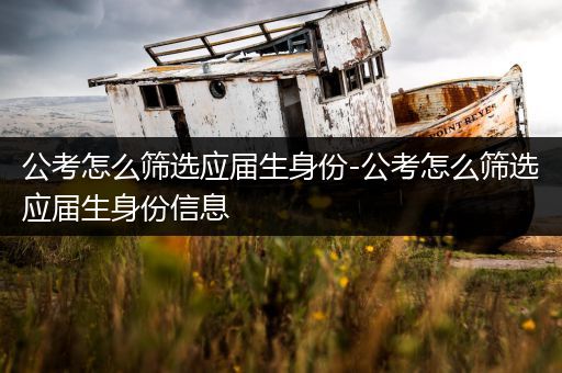 公考怎么筛选应届生身份-公考怎么筛选应届生身份信息