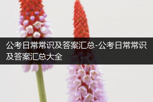 公考日常常识及答案汇总-公考日常常识及答案汇总大全