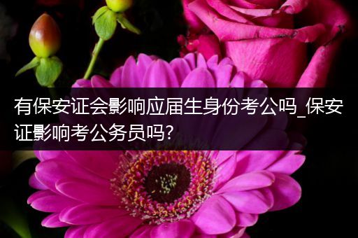 有保安证会影响应届生身份考公吗_保安证影响考公务员吗?