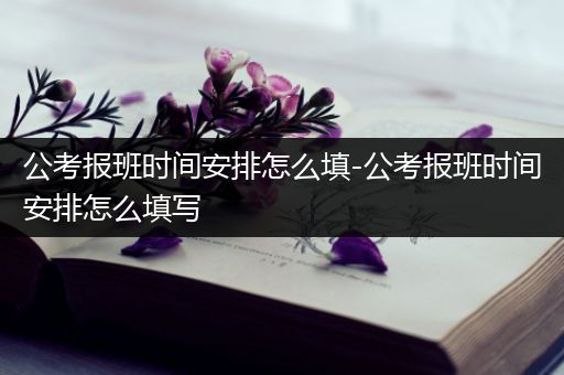 公考报班时间安排怎么填-公考报班时间安排怎么填写