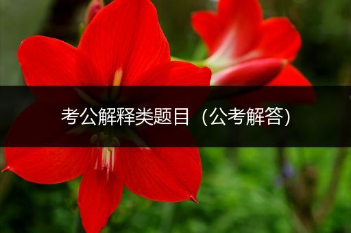 考公解释类题目（公考解答）