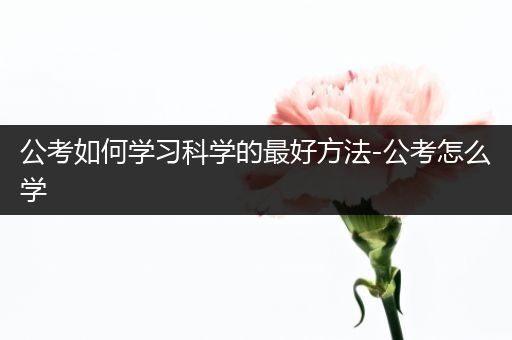 公考如何学习科学的最好方法-公考怎么学