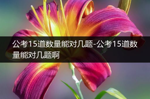 公考15道数量能对几题-公考15道数量能对几题啊