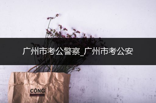 广州市考公警察_广州市考公安