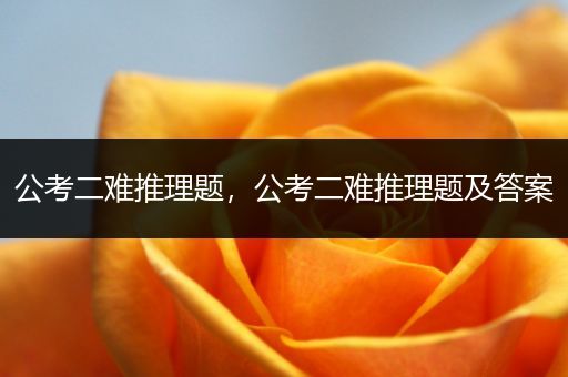 公考二难推理题，公考二难推理题及答案