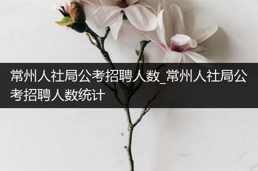 常州人社局公考招聘人数_常州人社局公考招聘人数统计