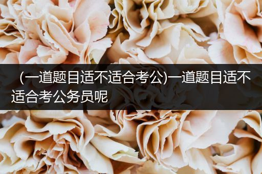 （一道题目适不适合考公)一道题目适不适合考公务员呢