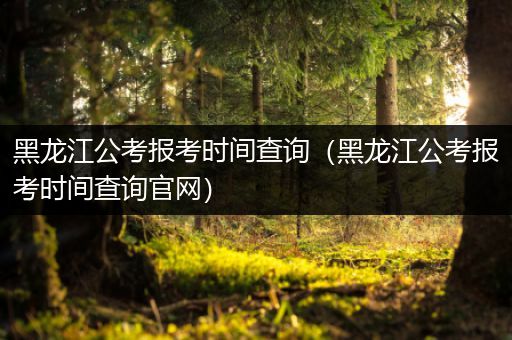 黑龙江公考报考时间查询（黑龙江公考报考时间查询官网）