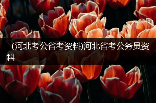 （河北考公省考资料)河北省考公务员资料