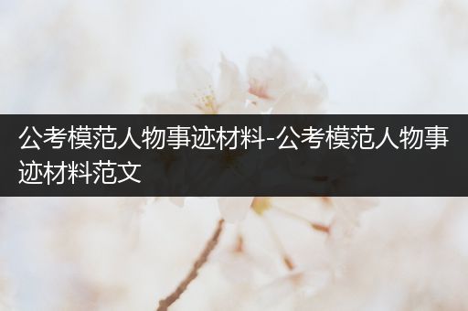 公考模范人物事迹材料-公考模范人物事迹材料范文
