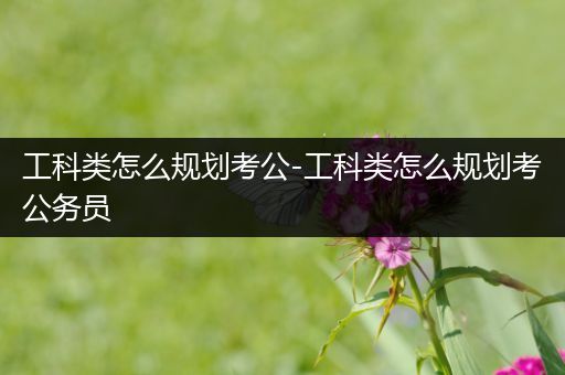 工科类怎么规划考公-工科类怎么规划考公务员