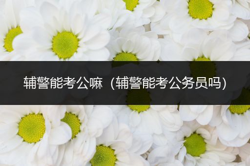 辅警能考公嘛（辅警能考公务员吗）