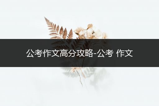 公考作文高分攻略-公考 作文