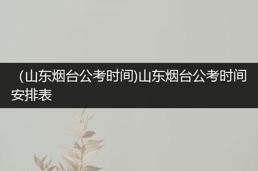 （山东烟台公考时间)山东烟台公考时间安排表