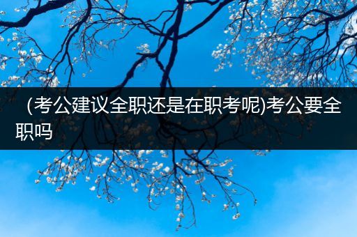 （考公建议全职还是在职考呢)考公要全职吗