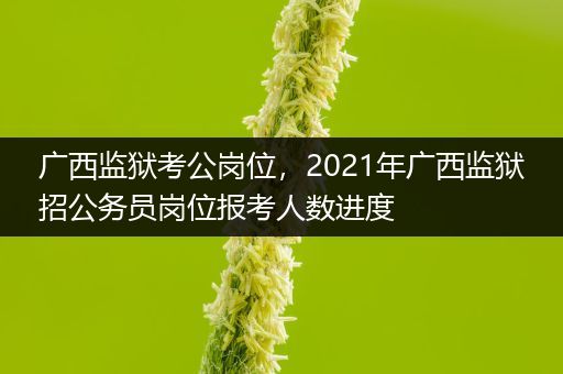 广西监狱考公岗位，2021年广西监狱招公务员岗位报考人数进度