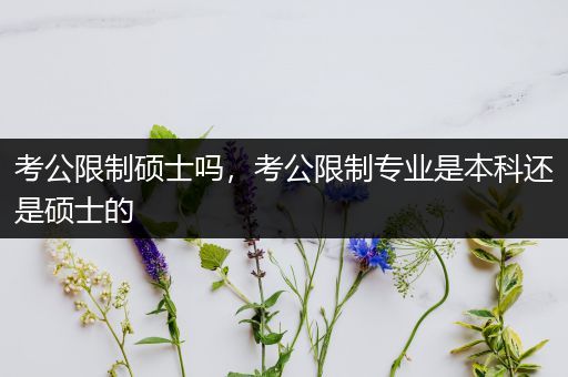 考公限制硕士吗，考公限制专业是本科还是硕士的
