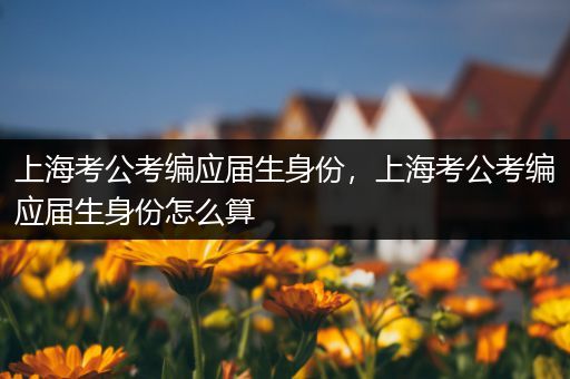 上海考公考编应届生身份，上海考公考编应届生身份怎么算