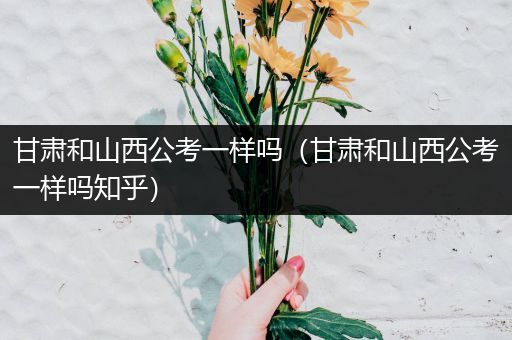 甘肃和山西公考一样吗（甘肃和山西公考一样吗知乎）
