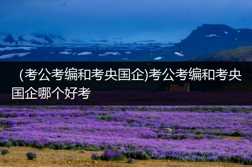 （考公考编和考央国企)考公考编和考央国企哪个好考