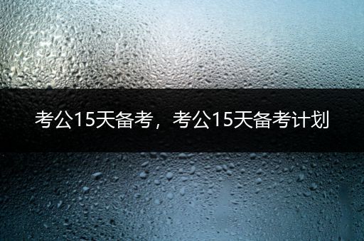 考公15天备考，考公15天备考计划