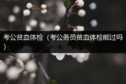 考公贫血体检（考公务员贫血体检能过吗）