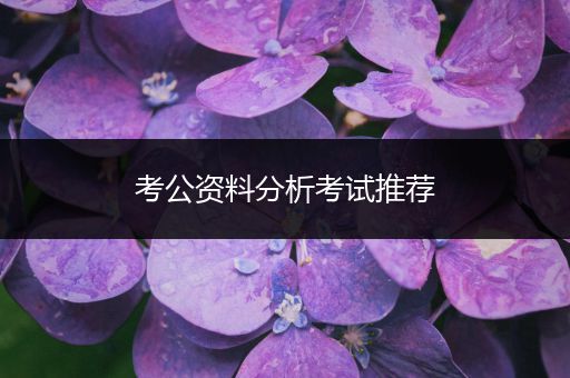 考公资料分析考试推荐