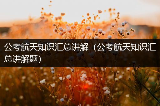 公考航天知识汇总讲解（公考航天知识汇总讲解题）