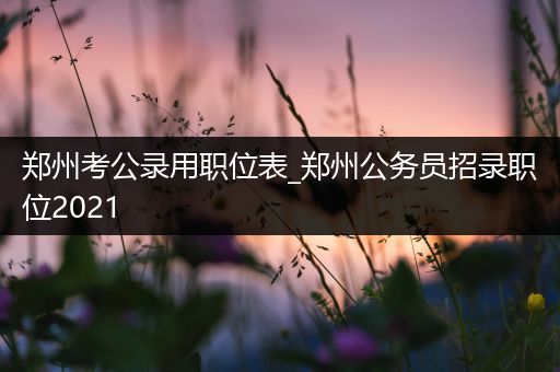 郑州考公录用职位表_郑州公务员招录职位2021