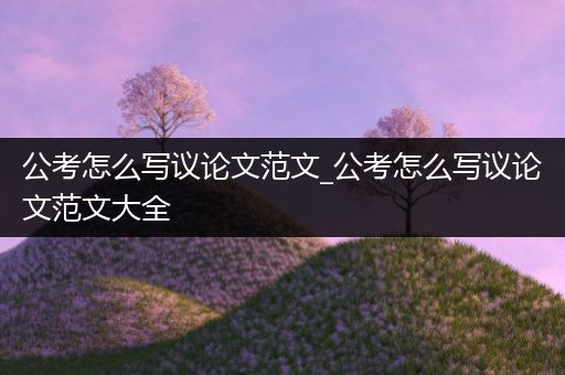 公考怎么写议论文范文_公考怎么写议论文范文大全