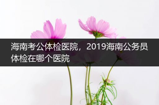 海南考公体检医院，2019海南公务员体检在哪个医院