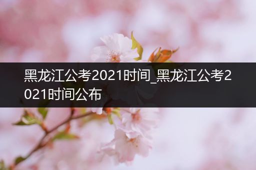黑龙江公考2021时间_黑龙江公考2021时间公布