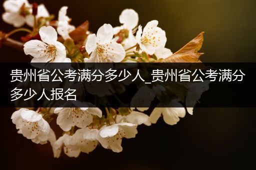 贵州省公考满分多少人_贵州省公考满分多少人报名