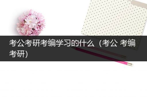 考公考研考编学习的什么（考公 考编 考研）