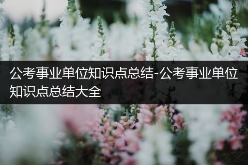 公考事业单位知识点总结-公考事业单位知识点总结大全